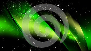 Abstract Green and Black Blurry Lights Background Vector