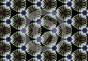 Abstract green black circle pattern wallpaper.