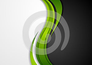 Abstract green black grey wavy background