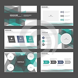 Abstract Green black presentation templates Infographic elements flat design set for brochure flyer leaflet marketing