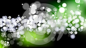 Abstract Green Black and White Blurry Lights Background Image