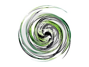 Abstract green black swirl logo