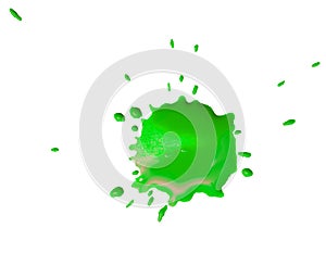 Abstract green blob blot on a white background