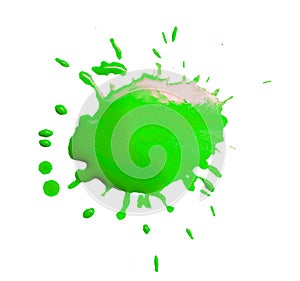 Abstract green blob blot on a white background