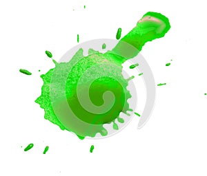 Abstract green blob blot on a white background