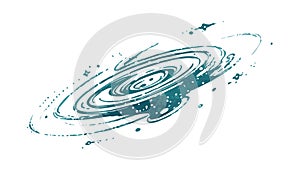 Abstract green and blue spiral pattern, dynamic and flowing. vector design Generative AI