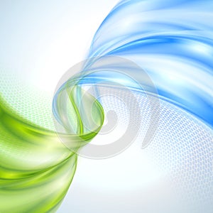 Abstract green and blue wave