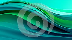 Abstract Green and Blue Wave Background AI Generated