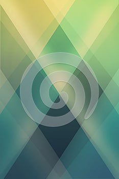 Abstract green blue and yellow background with diamond shapes layered in contemporary modern art design