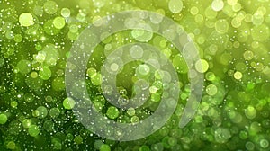 Abstract Green Bokeh Lights Background For Springtime Design Projects