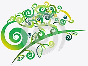 Abstract green chameleon