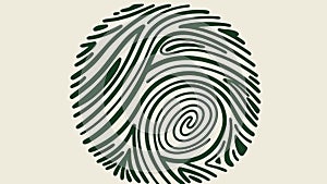 Abstract Green Circular Fingerprint Pattern, Digital Security, vector design Generative AI
