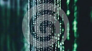 Abstract Green Code Matrix: Digital Data Stream