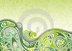 Abstract Green Curve Background