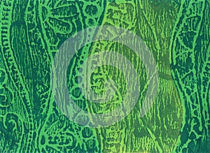 Abstract green curvy painted background