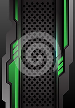 Abstract green dark gray futuristic on circle mesh design modern futuristic background vector