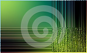 Abstract green and dark  horizontally and vertically stripes texture background