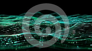 Abstract Green Data Stream Visualization, Technology Background