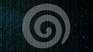 Abstract Green Digital Binary Code Matrix Background with Glowing Characters Falling Down Concept