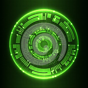 Abstract green digital communication technology background.