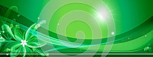 abstract green energy, banner with copy space made with Generative AI