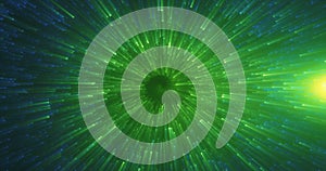 Abstract green energy magical glowing spiral swirl tunnel background