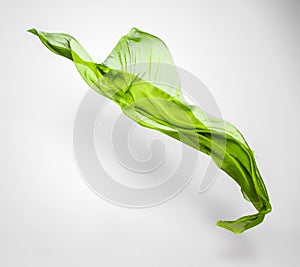 Abstract green fabric in motion
