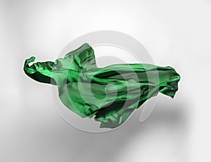 Abstract green fabric in motion