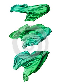Abstract green fabric in motion