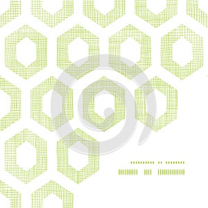Abstract green fabric textured honeycomb cutout