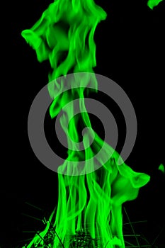 Abstract green Fire flames