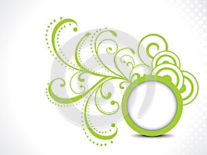 Abstract green floral background with cirlcle