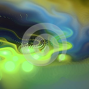 Abstract green fractal swirls