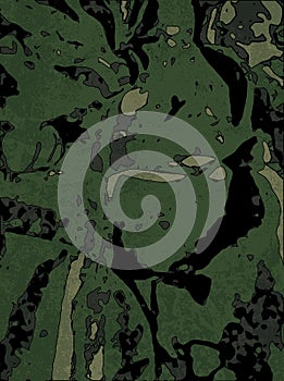 Abstract green free form and grudge texture