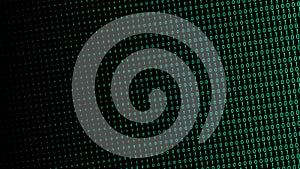 Abstract green futuristic cyberspace with stream of binary code, matrix background with digits. The concept of coding and hacker.