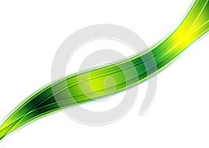 Abstract green glossy wave vector background