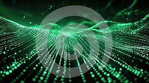 Digital data network connecting waves of particles