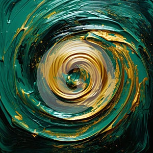 Abstract Green And Gold Swirl Texture: High Quality Stock Photo