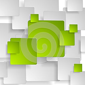 Abstract green grey squares tech background