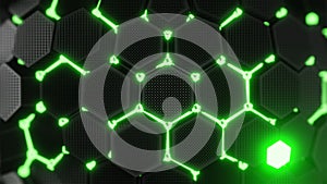 Green Hexagonal Pattern Background with futuristic design, perfect for tech and digital innovation