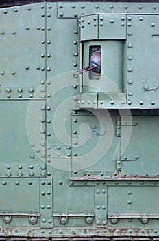 Abstract green industrial metal textured background with rivets and bolts