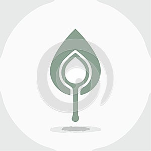 Abstract Green Leaf Drop Icon