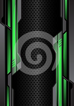 Abstract green light dark gray futuristic on circle mesh design modern futuristic background vector