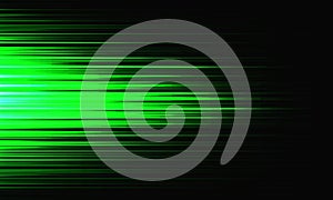 Abstract green light speed dynamic on black technology futuristic background vector