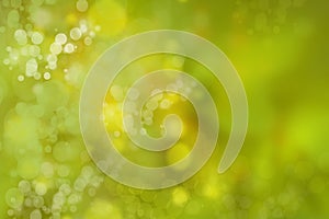 Abstract green light and yellow colorful summer bokeh background