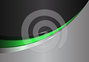 Abstract green line curve on black gray design modern futuristic background vector photo