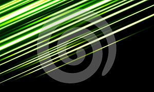 Abstract green line lights high speed motion dynamic on blank with blank space futuristic technology background vector