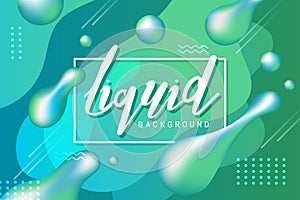 Abstract green liquid banner background. Vector illustration