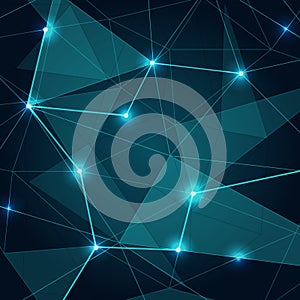 Abstract green low poly triangle background