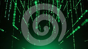 Green code matrix background for cyber security and software design